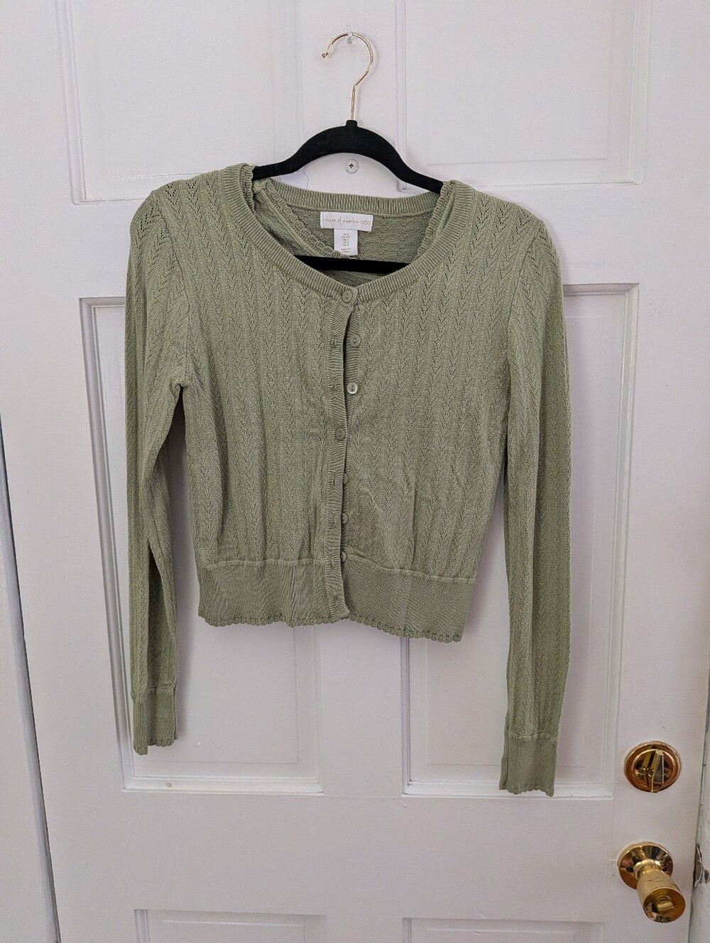 House of Harlow 1960 Sage Pointelle Cardigan & Tank Set XS - Picture 2 of 6